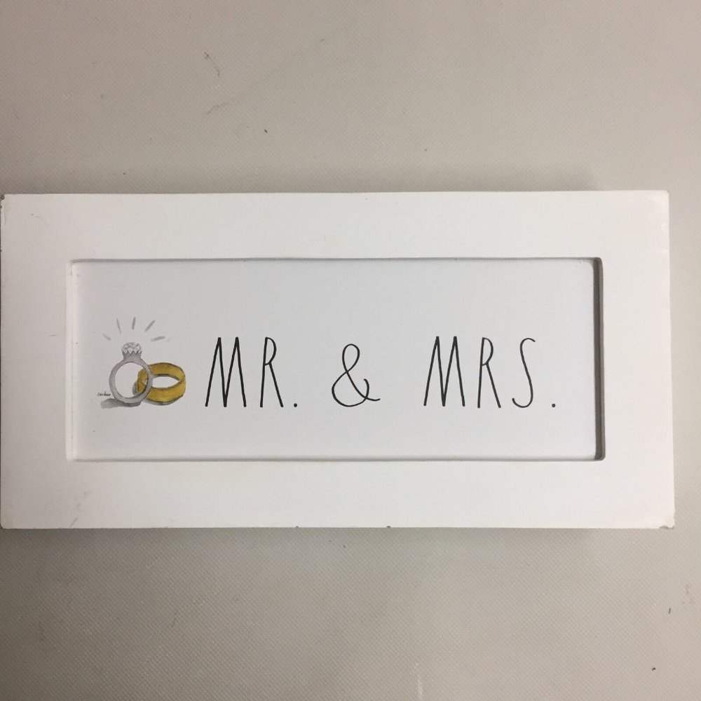 Rae Dunn MR. & MRS. Wood Free Standing Sign  Art Wedding/Home Decor